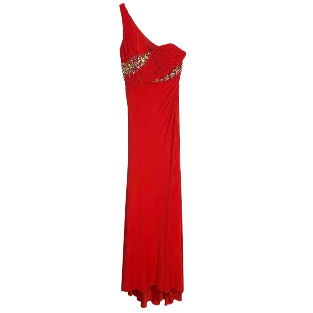 Disney Forever Enchanted Red One Shoulder Full Length Formal Dress Size 4